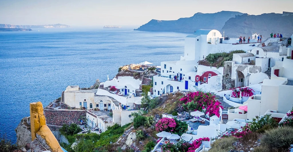 Santorini, Greece , hottest places in europe june

